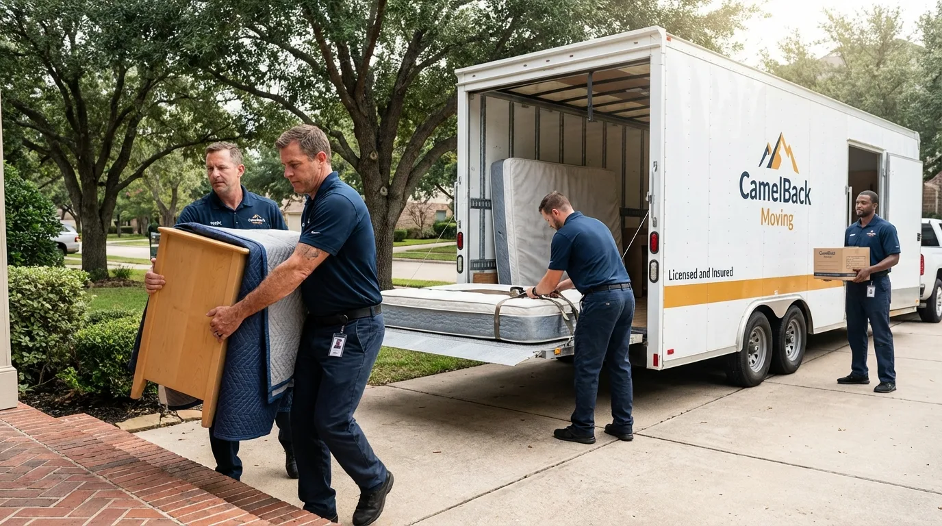 Crew loading residential truck for cross-state move from Montgomery, AL
